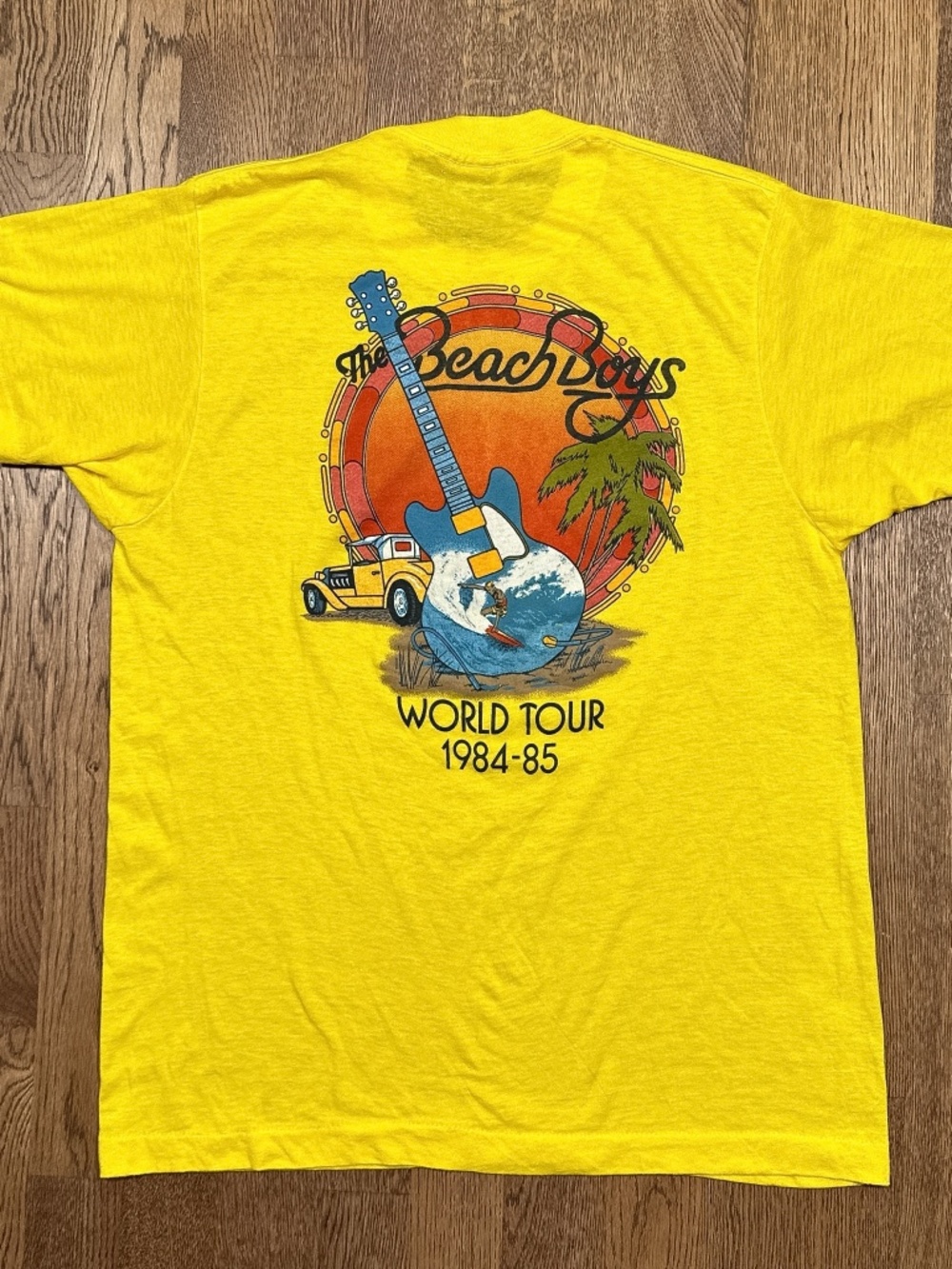 Vintage 80s Beach Boys World Tour 1984 1985 Band Screen Stars T Shirt Mens XL